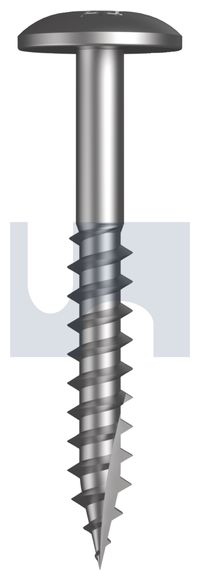 SCREW T17 BUTTON HD SQ DRV SS 316 10 X 40